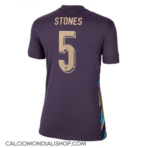 Maglie da calcio Inghilterra John Stones #5 Seconda Maglia Femminile Europei 2024 Manica Corta